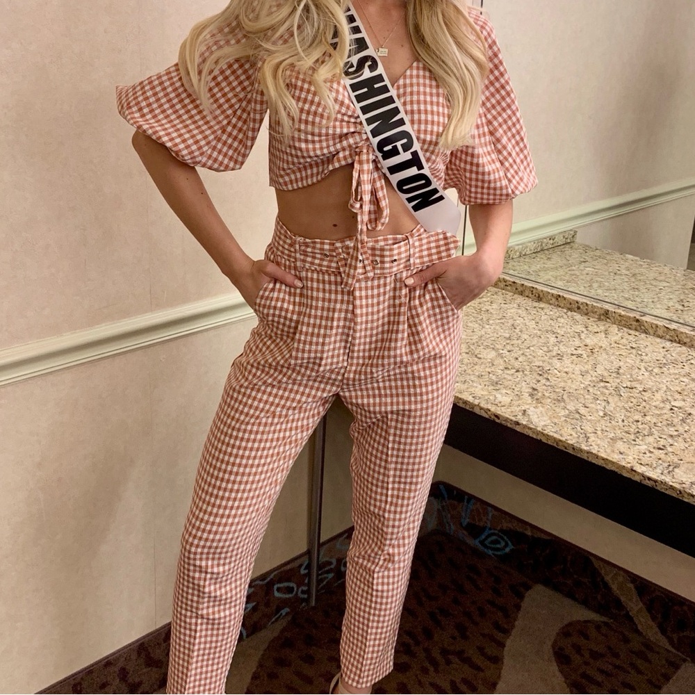 Plaid two piece set - worn once!